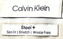 Load image into Gallery viewer, Calvin Klein Mens Multicolor Plaid Slim Fit Stretch Long Sleeve Dress Shirt Sz L