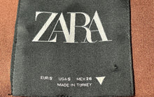 Load image into Gallery viewer, Zara Womens Brown Long Sleeve Cut-Out Button Front Fitted Blazer Size Small