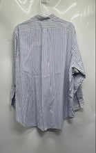 Load image into Gallery viewer, Ralph Lauren Mens White Blue Striped Long Sleeve Classic Fit Dress Shirt Sz 17.5