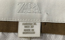 Load image into Gallery viewer, Zara Womens Brown Sleeveless Button Front Tie Waist Blouse Top Size XL