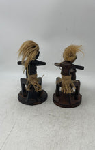 Load image into Gallery viewer, Collectible Tribal Tiki Man Drummer Handmade Wooden Primitive Figure