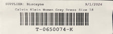 Load image into Gallery viewer, Calvin Klein Womens Gray Sleeveless Back-Zip Fit & Flare Dress Size 18