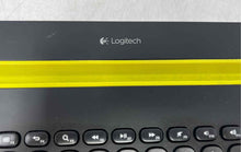 Load image into Gallery viewer, Logitech K480 Black Yellow Wireless Bluetooth Multi Device Keyboard Not Tested