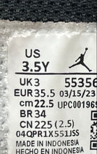 Load image into Gallery viewer, Nike Kids Air Jordan 1 Low Blue Black And White Sneaker Shoes Size 3.5Y No Laces