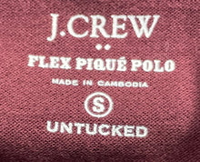 Load image into Gallery viewer, J.Crew Mens Burgundy Short Sleeve Collared Flex Pique Polo Shirt Size S