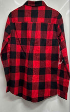 Load image into Gallery viewer, Sniper Gang Mens Red Black Plaid Collared Button-Up Shirt Size Medium