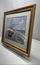 Load image into Gallery viewer, Vintage Boats At Saintes-Maries World Gainsborough By Vincent Van Gogh Framed