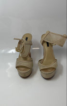 Load image into Gallery viewer, Rachel Zoe Womens Lexi Raffia Nude Beige High Heels Platform Sandals Size 7.5
