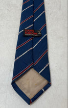 Load image into Gallery viewer, Gianni Manzoni Mens Blue Striped Adjustable Formal Pointed Tie One Size