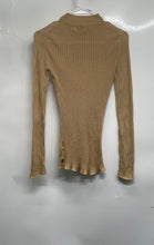 Load image into Gallery viewer, Calvin Klein Womens Khaki Ribbed Long Sleeve Pullover Sweater Size XS