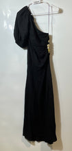 Load image into Gallery viewer, Zara Womens Black Beaded One Shoulder Sleeve Maxi Dress Size Small