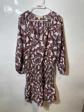 Load image into Gallery viewer, Michael Kors Womens Multicolor Paisley Print Long Sleeve Fit & Flare Dress Sz L