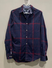 Load image into Gallery viewer, Tommy Hilfiger Mens Blue Red Plaid Long Sleeve Custom Fit Button-Up Shirt Sz XS