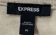 Load image into Gallery viewer, Express Womens Beige Long Sleeve Crew Neck Side Ruched Blouse Top Size XL