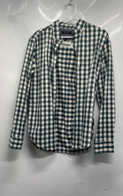 Load image into Gallery viewer, Banana Republic Mens Green White Gingham Cotton Camden Fit Button-Up Shirt Sz S