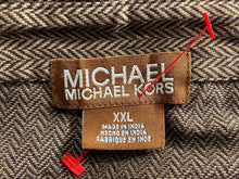 Load image into Gallery viewer, Michael Kors Mens Brown Chevron Long Sleeve Collared Golf Polo Shirt Size XXL
