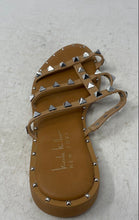 Load image into Gallery viewer, Nicole Miller Womens Brown Silver Open Toe Slip-On Slide Sandals Size 6