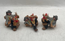 Load image into Gallery viewer, Lot Of 3 Pcs Flambro #9769 Multicolor Mixed Variety Clown Figurines With Box