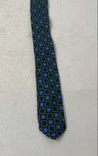 Load image into Gallery viewer, Robert Talbott Nordstrom Mens Blue Geometric Keeper Loop Adjustable Pointed Tie