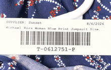Load image into Gallery viewer, Michael Kors Womens Blue Printed One-Piece Jumpsuit Size S Missing Belt