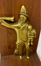 Load image into Gallery viewer, Vintage Firefighter Figure Carved In Gold Tone(2Pcs)