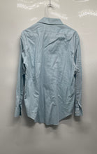Load image into Gallery viewer, Calvin Klein Mens Blue Printed Long Sleeve Slim-Fit Dress Shirts Size Medium