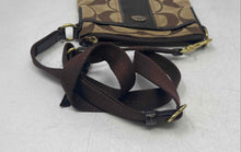 Load image into Gallery viewer, Coach Womens Brown Signature Print Adjustable Strap Shoulder Crossbody Bag