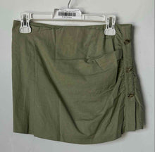 Load image into Gallery viewer, Zara Womens Green Side Ruched With Three Buttons Short Mini Skirt Size Small