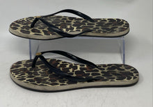 Load image into Gallery viewer, Authentic Tory Burch Womens Black Leopard Print Flip Flop Sandals Size 9 M Worn