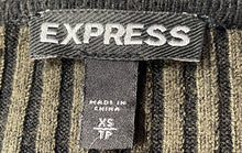 Load image into Gallery viewer, Express Womens Green Black Striped Long Sleeve Pullover Sweater Dress Size XS