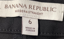 Load image into Gallery viewer, Banana Republic Womens Black Flat Front Modern Straight Leg Dress Pants Size 6