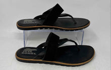 Load image into Gallery viewer, Sorel Womens Ella II Easy Black Open Toe Slip-On Flip Flop Sandals Size 8