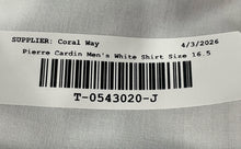 Load image into Gallery viewer, Pierre Cardin Mens White Long Sleeve Pointed Collar Dress Shirt Size 16.5