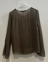 Load image into Gallery viewer, Express Womens Green Layered Long Sleeve Round Neck Pullover Blouse Top Size S