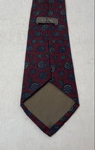 Load image into Gallery viewer, Calvin Klein Mens Burgundy Swirl Print Silk Keeper Loop Adjustable Pointed Tie