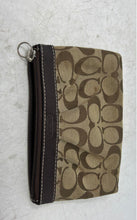 Load image into Gallery viewer, Coach Womens Brown Signature Print Inner Pocket Zipper Small Pouch Wallet