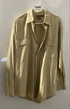 Load image into Gallery viewer, Calvin Klein Sport Mens Khaki Cotton Long Sleeve Collared Button-Up Shirt Size L