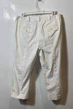 Load image into Gallery viewer, Talbots Womens White Flat Front Slash Pocket Straight Leg Capri Pants Size 6P