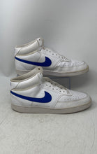 Load image into Gallery viewer, Nike Mens Court Vision Mid White Blue Mid Top Sneaker Shoes Size 11.5 No Laces