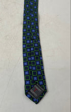 Load image into Gallery viewer, Robert Talbott Nordstrom Mens Blue Geometric Keeper Loop Adjustable Pointed Tie