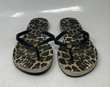 Load image into Gallery viewer, Authentic Tory Burch Womens Black Leopard Print Flip Flop Sandals Size 9 M Worn