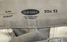 Load image into Gallery viewer, Old Navy Mens Etroit Gray Slim Fit Pockets Straight Leg Trouser Pants Size 30x32