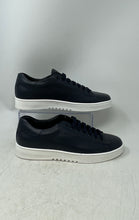 Load image into Gallery viewer, Borbonici Mens Dark Blue Leather Lace-Up Low Top Sneaker Shoes Size 43