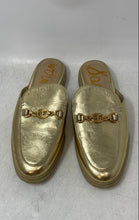 Load image into Gallery viewer, Sam Edelman Womens Kira Gold Leather Slip-On Almond Toe Mule Sandals Size 7M