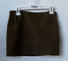 Load image into Gallery viewer, Mango Womens Green Wool Blend Flat Front Side Zip Short Mini Skirt Size 4