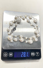 Load image into Gallery viewer, White Pearl Disco Ball Head Pendant Necklace