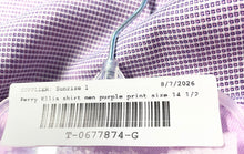 Load image into Gallery viewer, Perry Ellis Mens Purple Geometric Print Slim Fit Dress Shirt Size 14 1/2