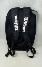Load image into Gallery viewer, Wilson Mens K Factor Tour Black White Tennis Shoulder Backpack