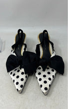 Load image into Gallery viewer, Zara Trafaluc Womens White Black Polka Dot Pointed Toe Slingback Heels Size 40