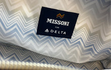 Load image into Gallery viewer, Missoni Womens Blue Chevron Pattern Zipper Small Travel Makeup Pouch